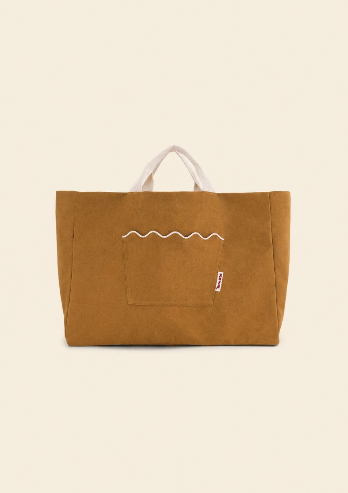Le cabas Ondes Ocre jaune & Blanc