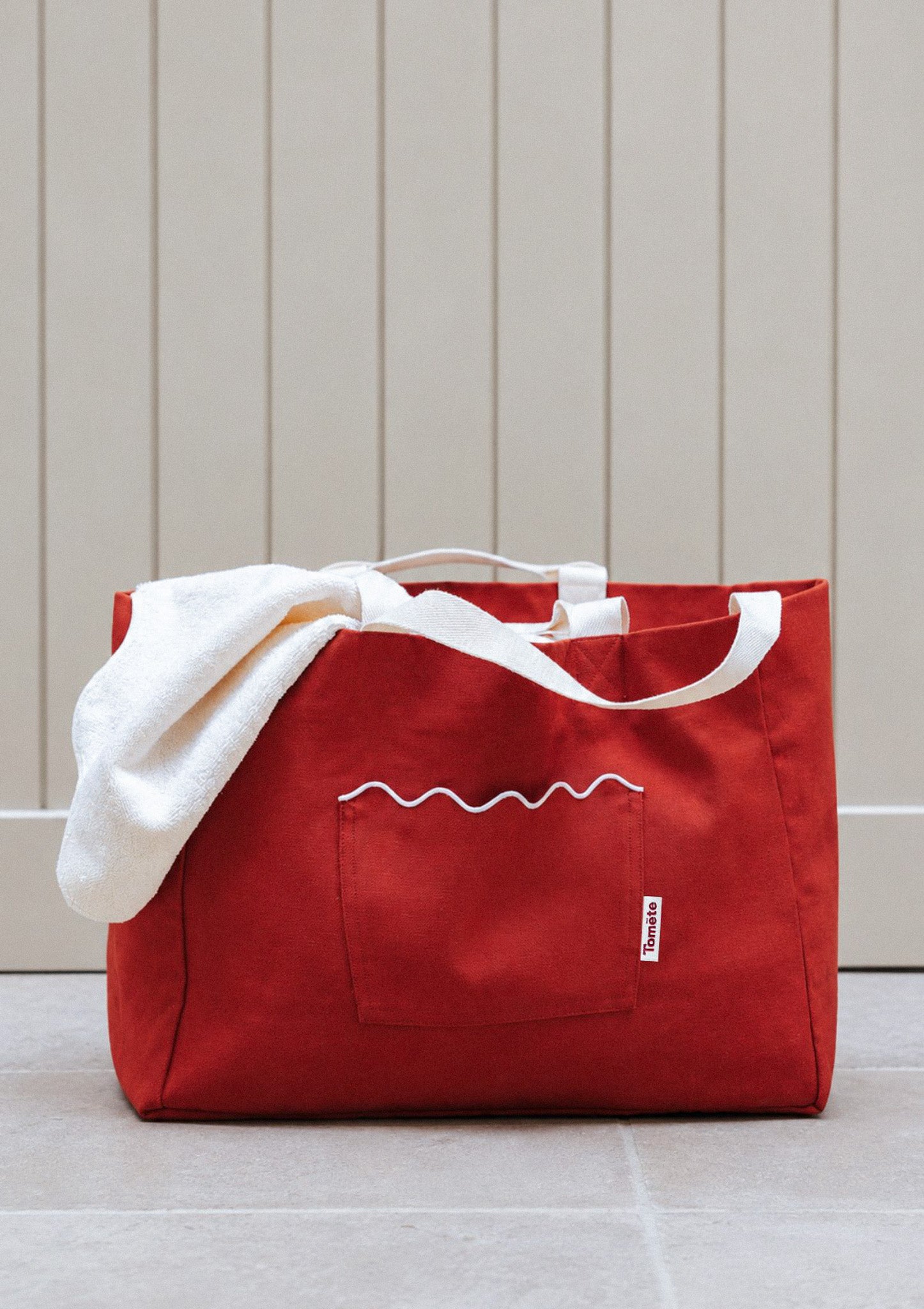 Le cabas Ondes Rouge & Blanc