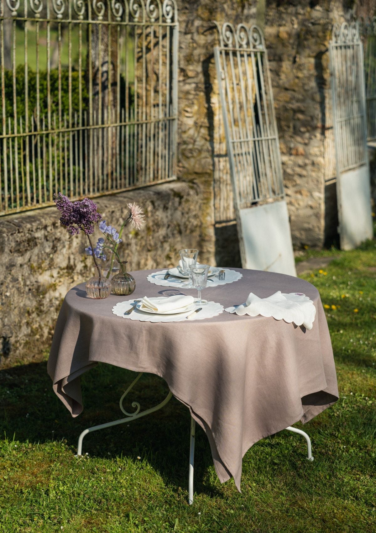 La nappe en lin Vieux rose