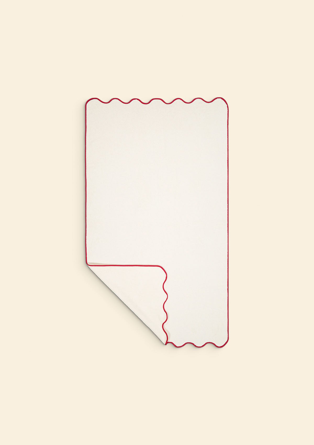 The ivory & burgundy cotton wavy bath sheet