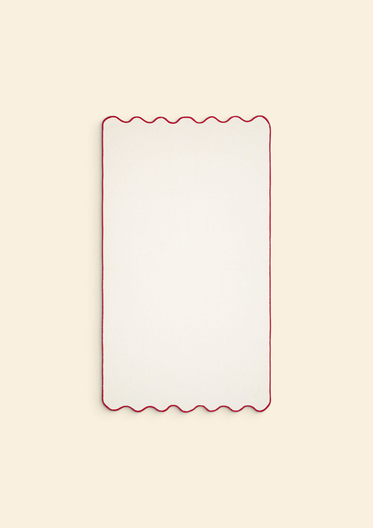 The ivory & burgundy cotton wavy bath sheet