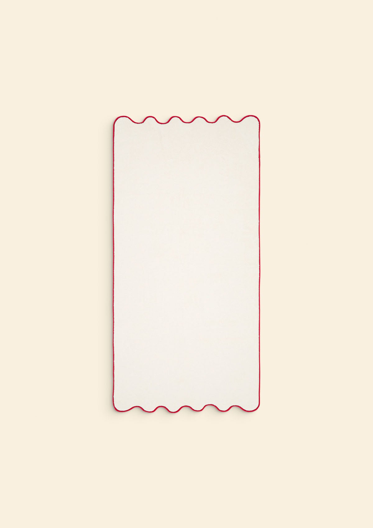 The ivory & burgundy cotton wavy bath towel