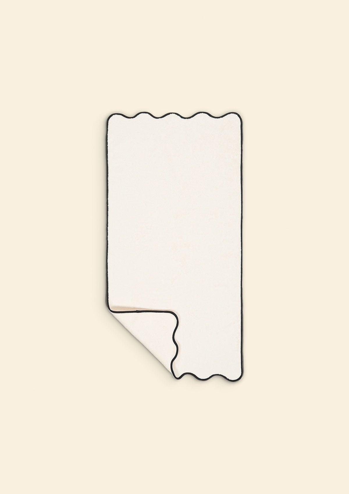 The ivory & black cotton wavy hand towel