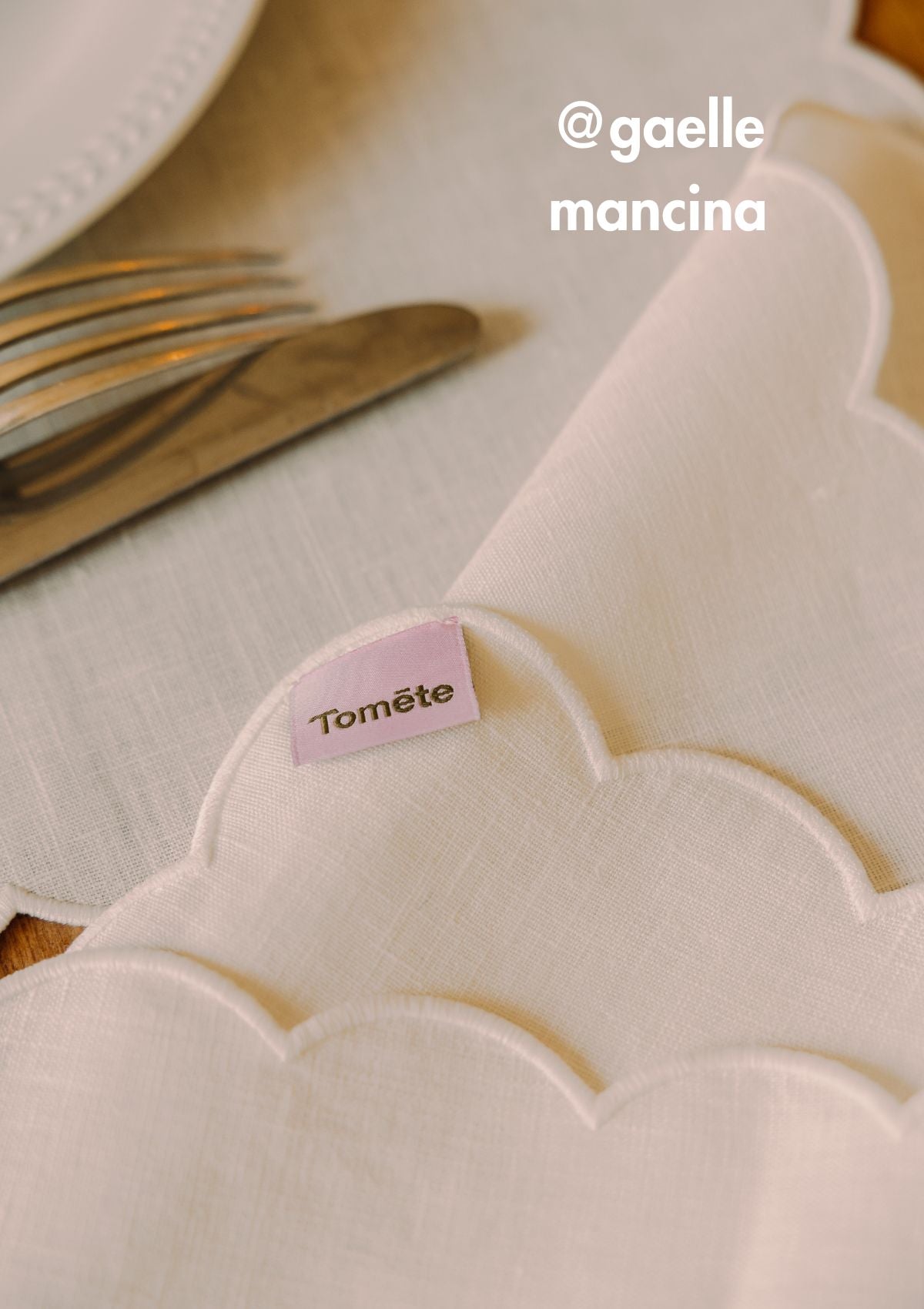 Les serviettes de table festonnées en lin Blanc (lot de 2)