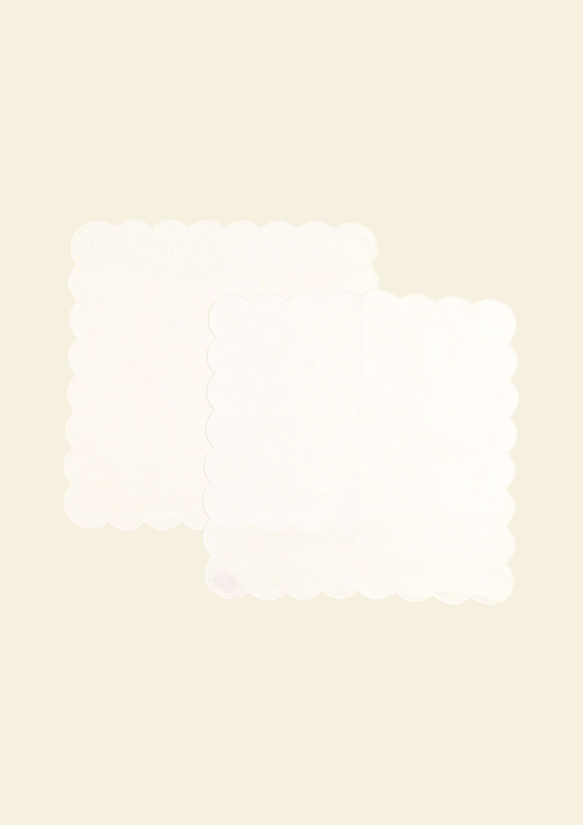 Les serviettes de table festonnées en lin Blanc (lot de 2)