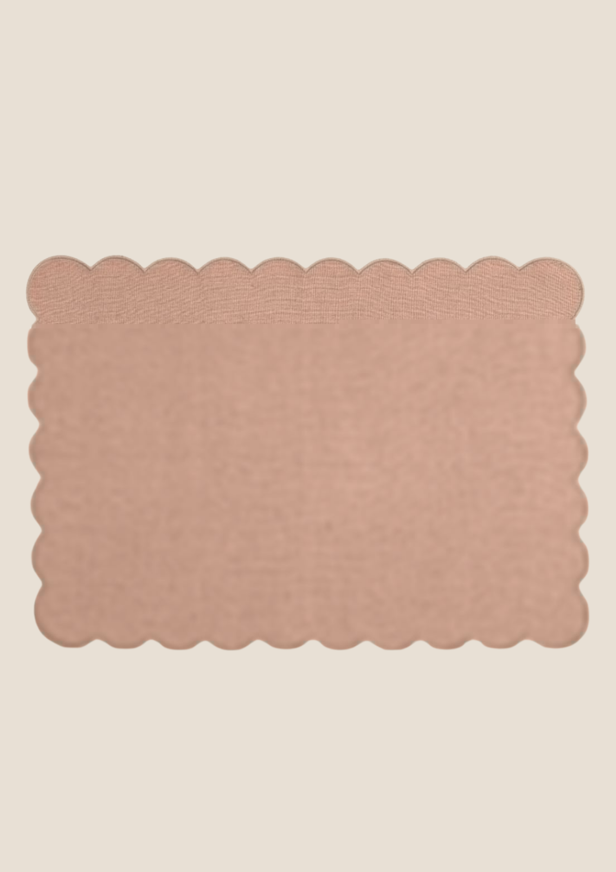 Le set de table rectangulaire Festons en lin Rose poudré