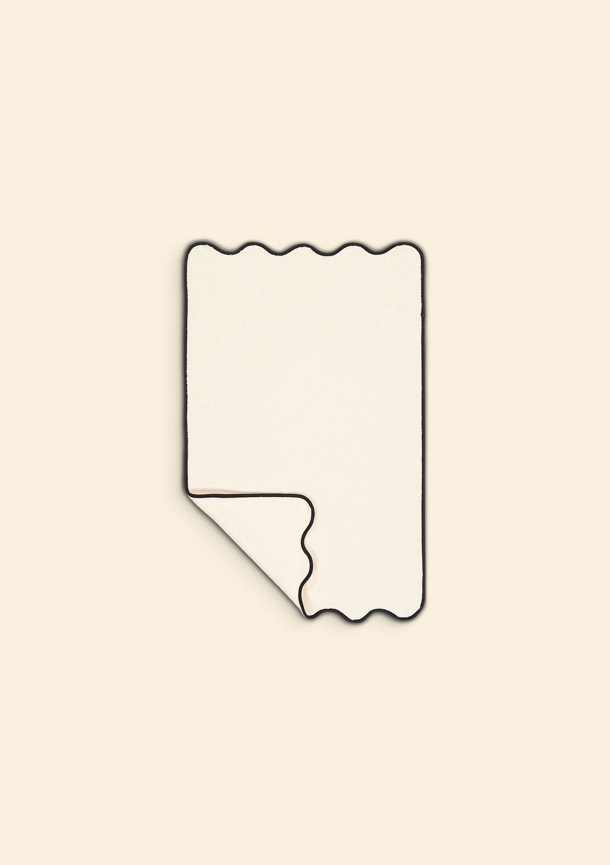 The ivory & black cotton wavy bath mat