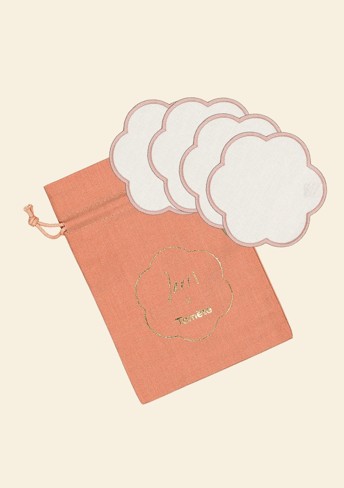 Jars x Tomète - green pitcher and ivory & pink coaster set