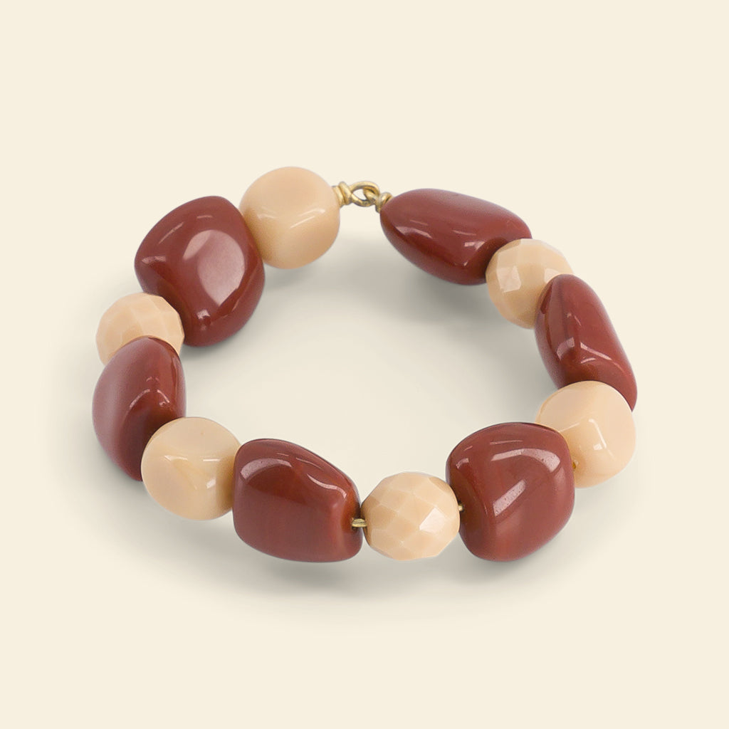 Les ronds de serviette bijoux perles Ivoire & Ocre