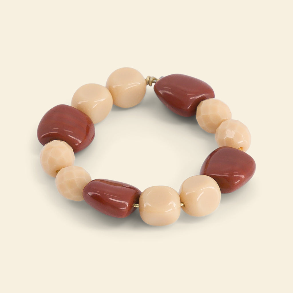 Les ronds de serviette bijoux perles Ivoire & Ocre