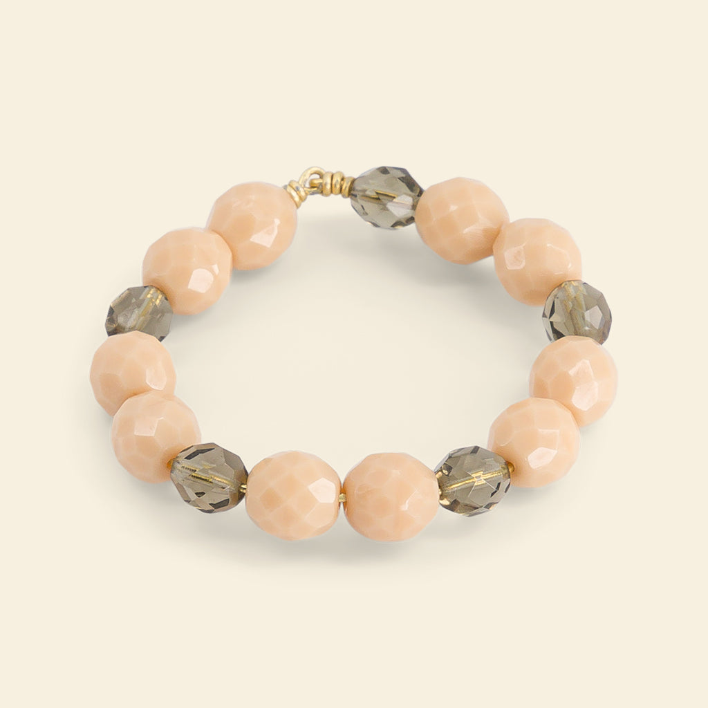 Les ronds de serviette bijoux perles Ivoire & Vert gris