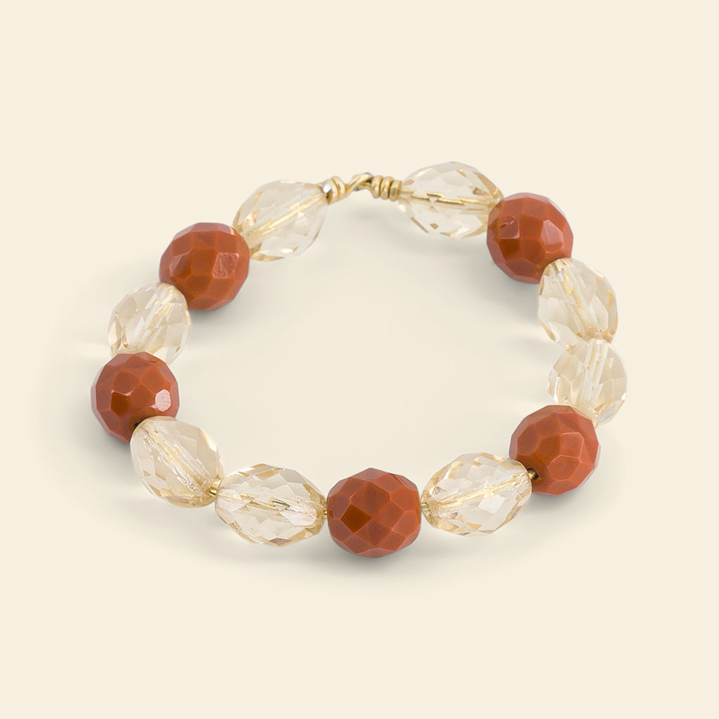 Les ronds de serviette bijoux perles Ocre & Jonquille