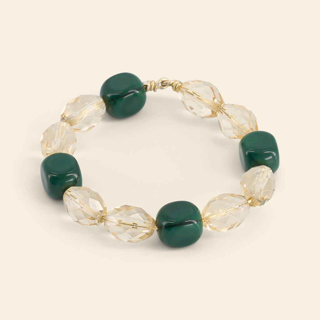 Jeweled napkin rings (set of 4) Daffodil & Emerald
