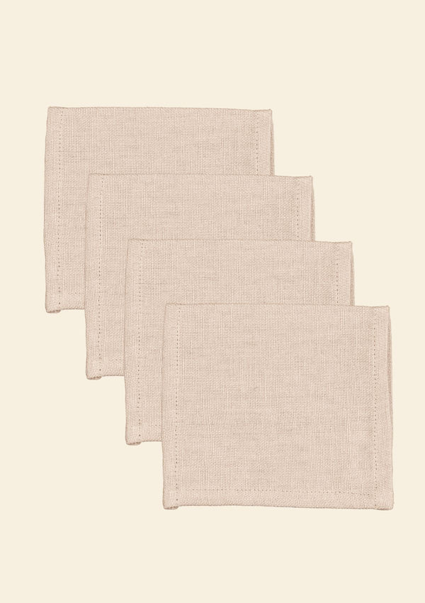 Ivory linen cocktail napkins
