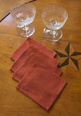 Les serviettes cocktail en lin Terracotta