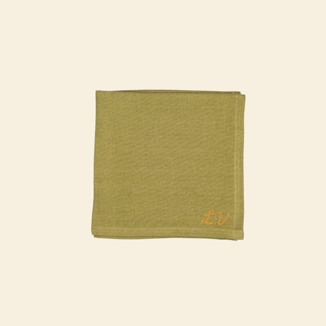 La serviette de table en lin Vert Olive