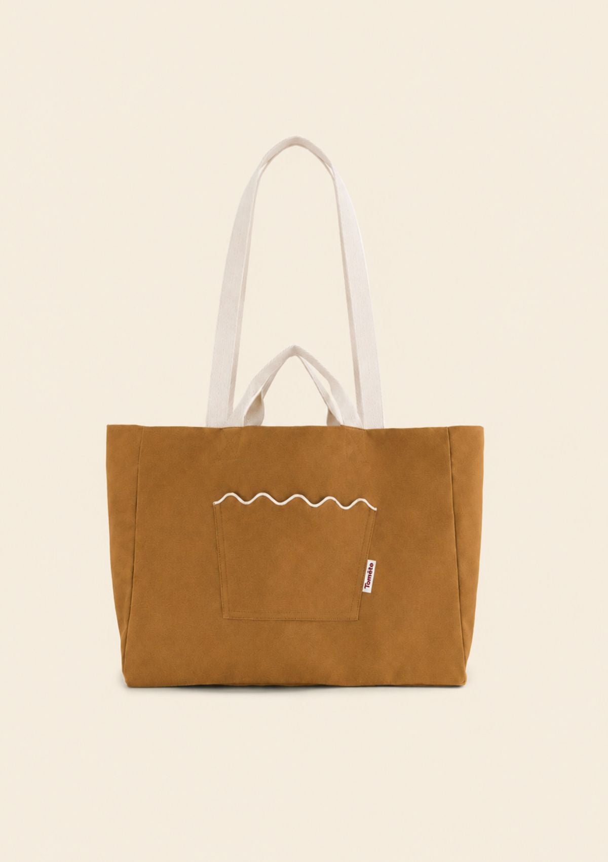 Le cabas Ondes Ocre jaune & Blanc