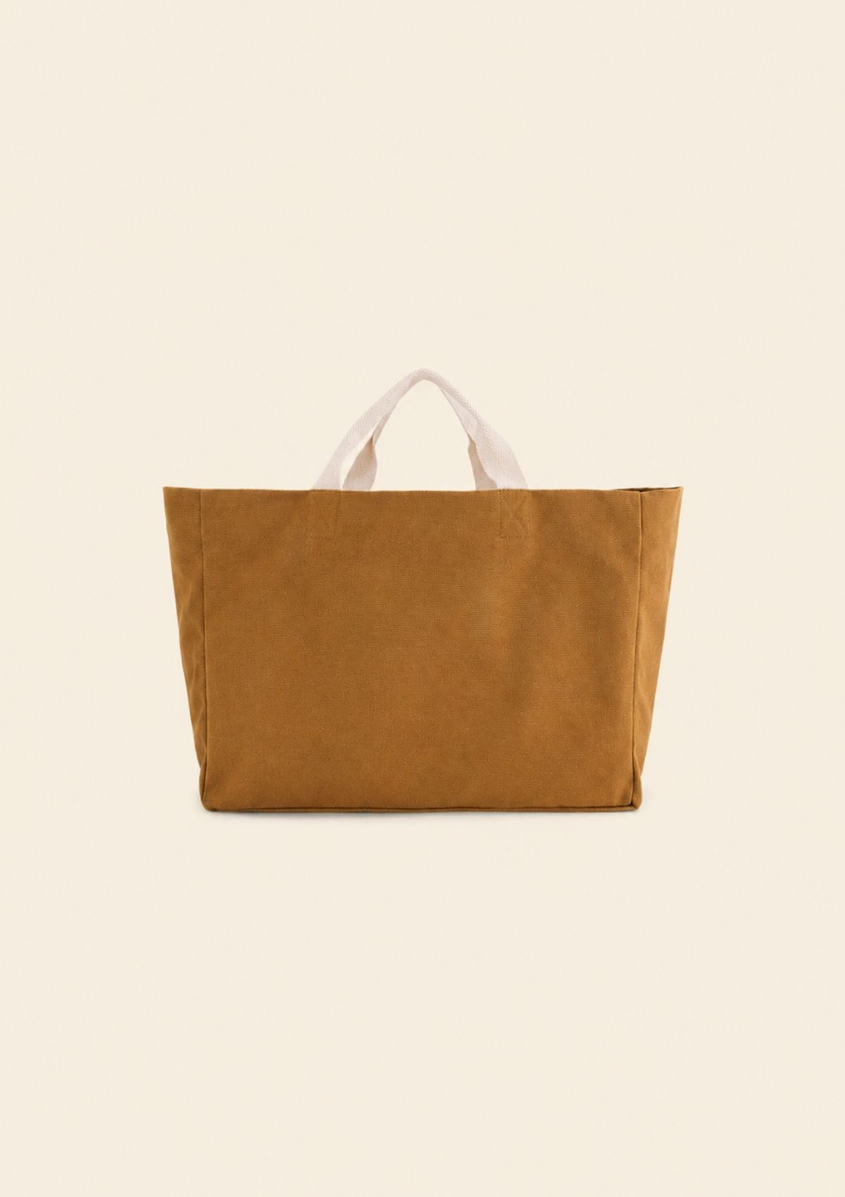 Le cabas Ondes Ocre jaune & Blanc