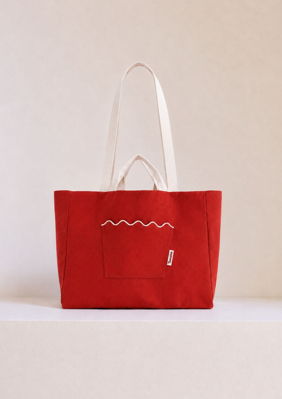 Le cabas Ondes Rouge & Blanc
