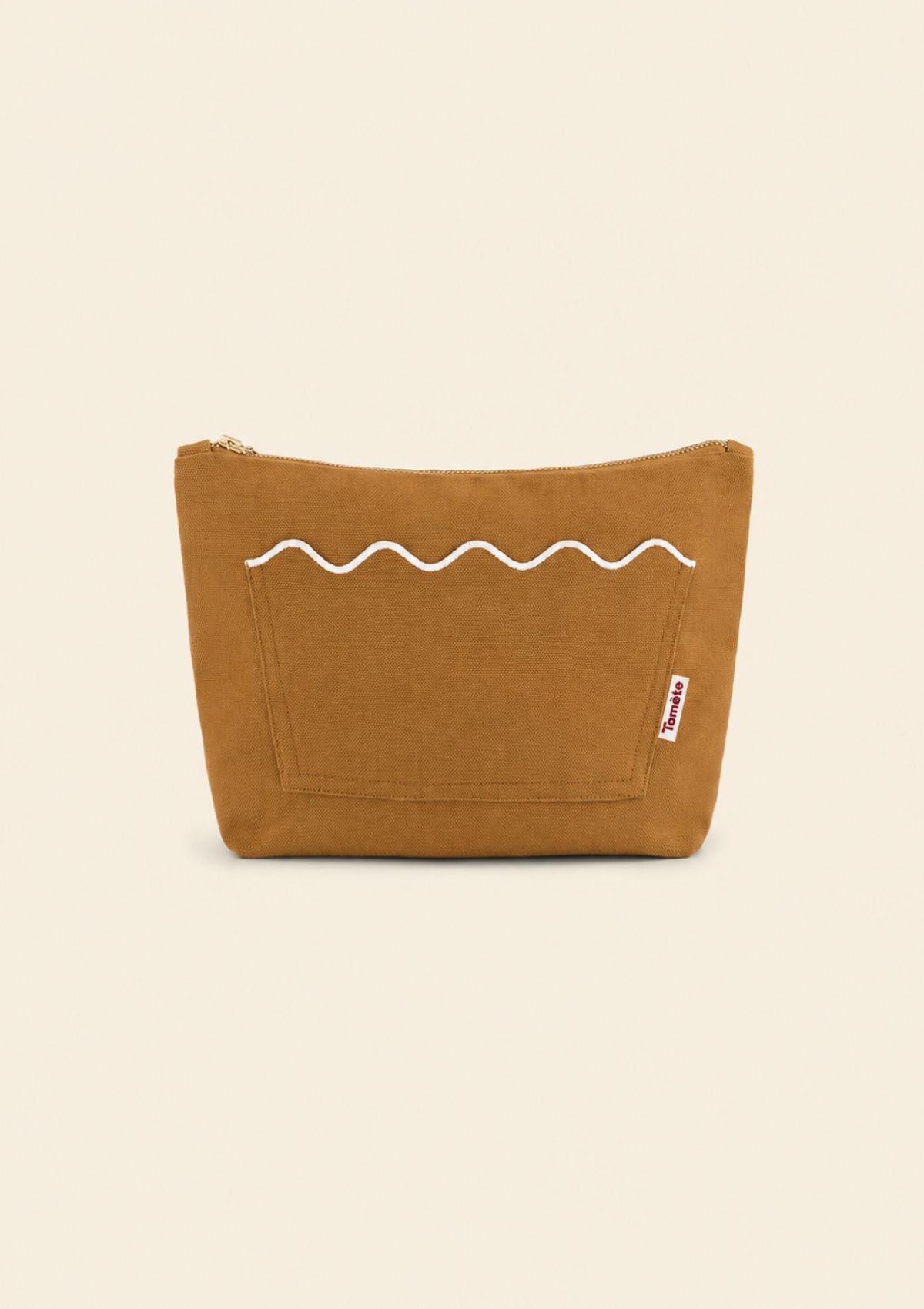 La pochette Ondes Ocre jaune & Blanc
