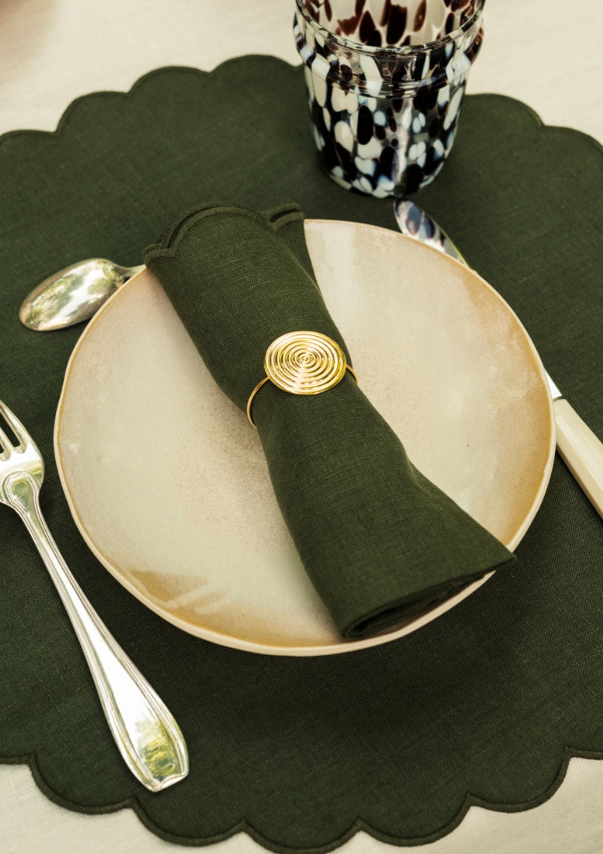 The Spiral gold jewel napkin ring