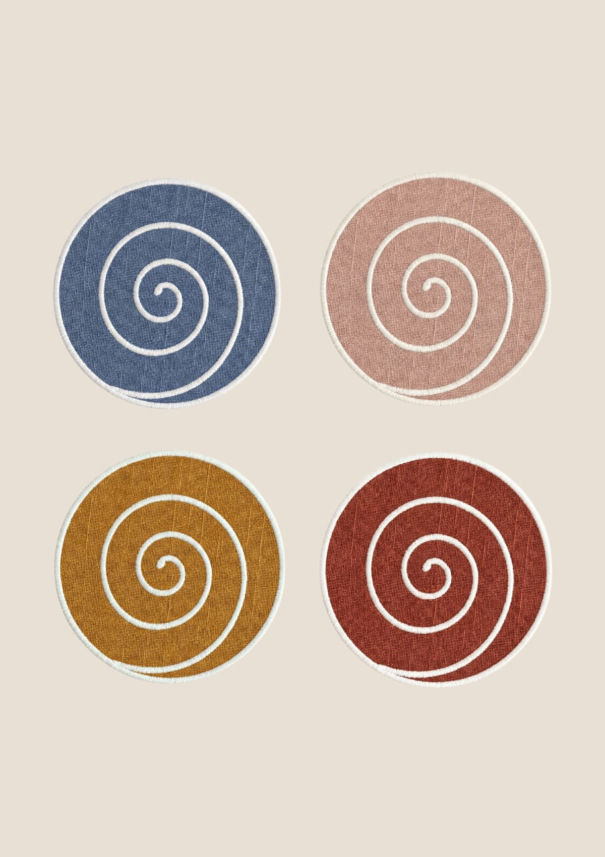 Les dessous de verre Volute en lin Multi (lot de 4)