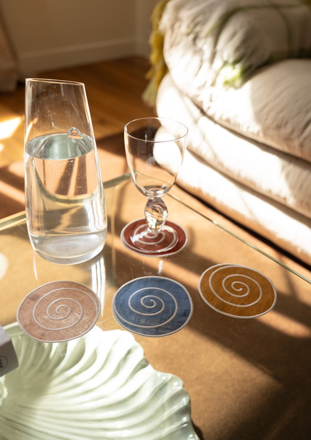 Les dessous de verre Volute en lin Multi (lot de 4)