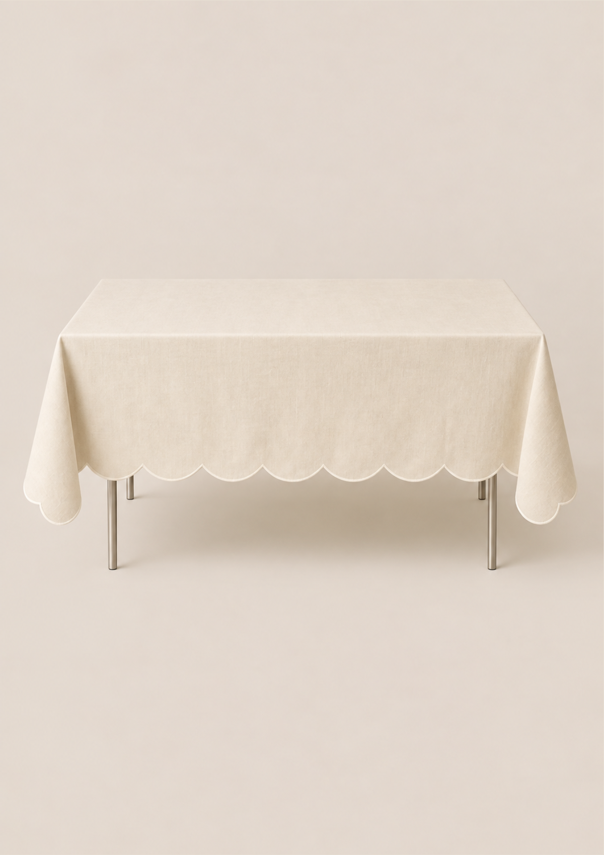 PRÉCOMMANDE - La nappe festonnée en lin Ivoire