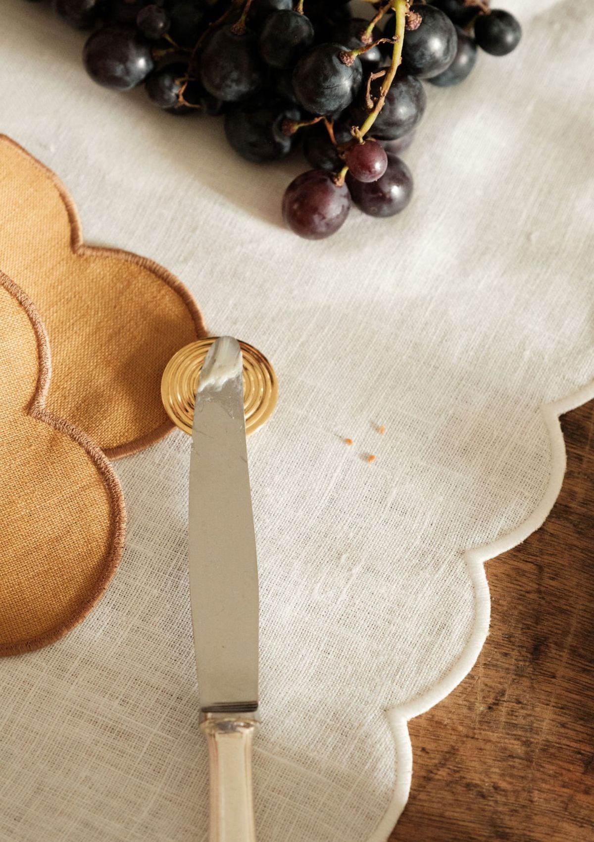 Gold jewelry napkin rings