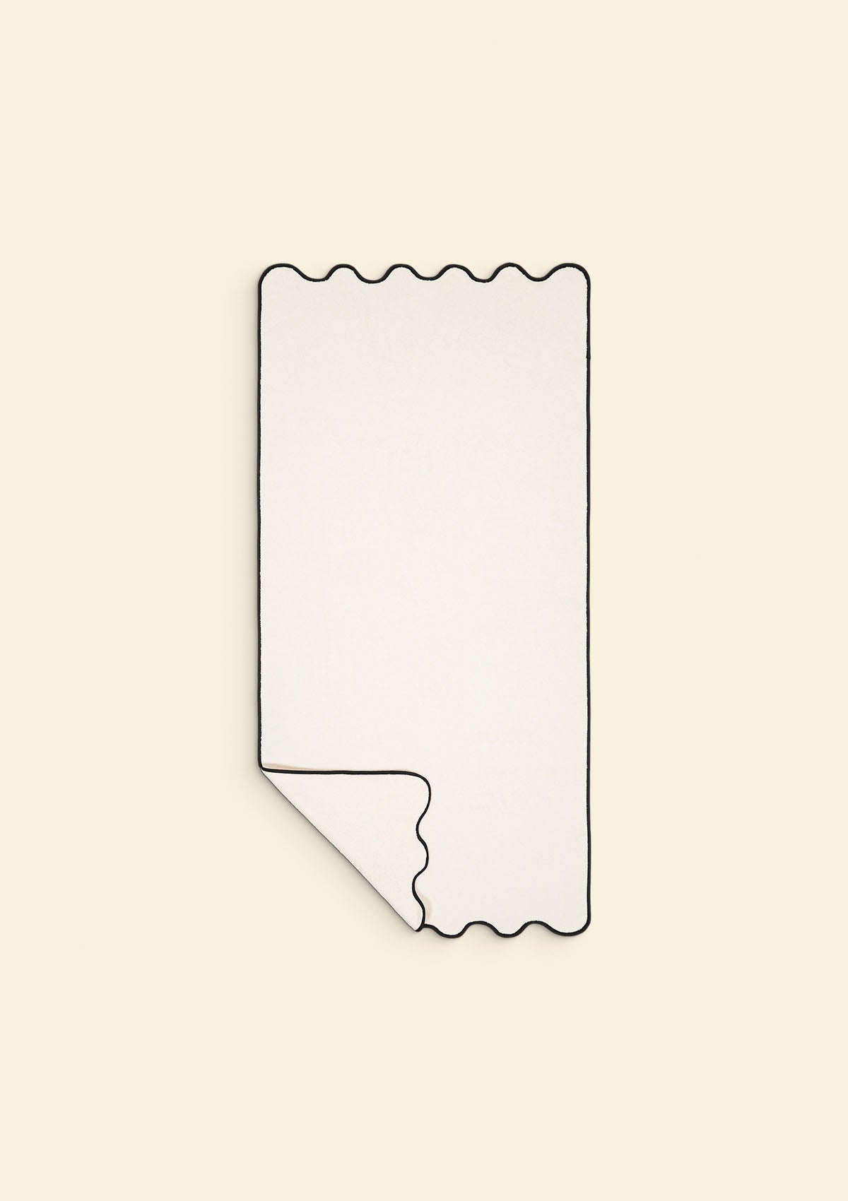 La serviette de bain ondulée en coton ivoire & noir