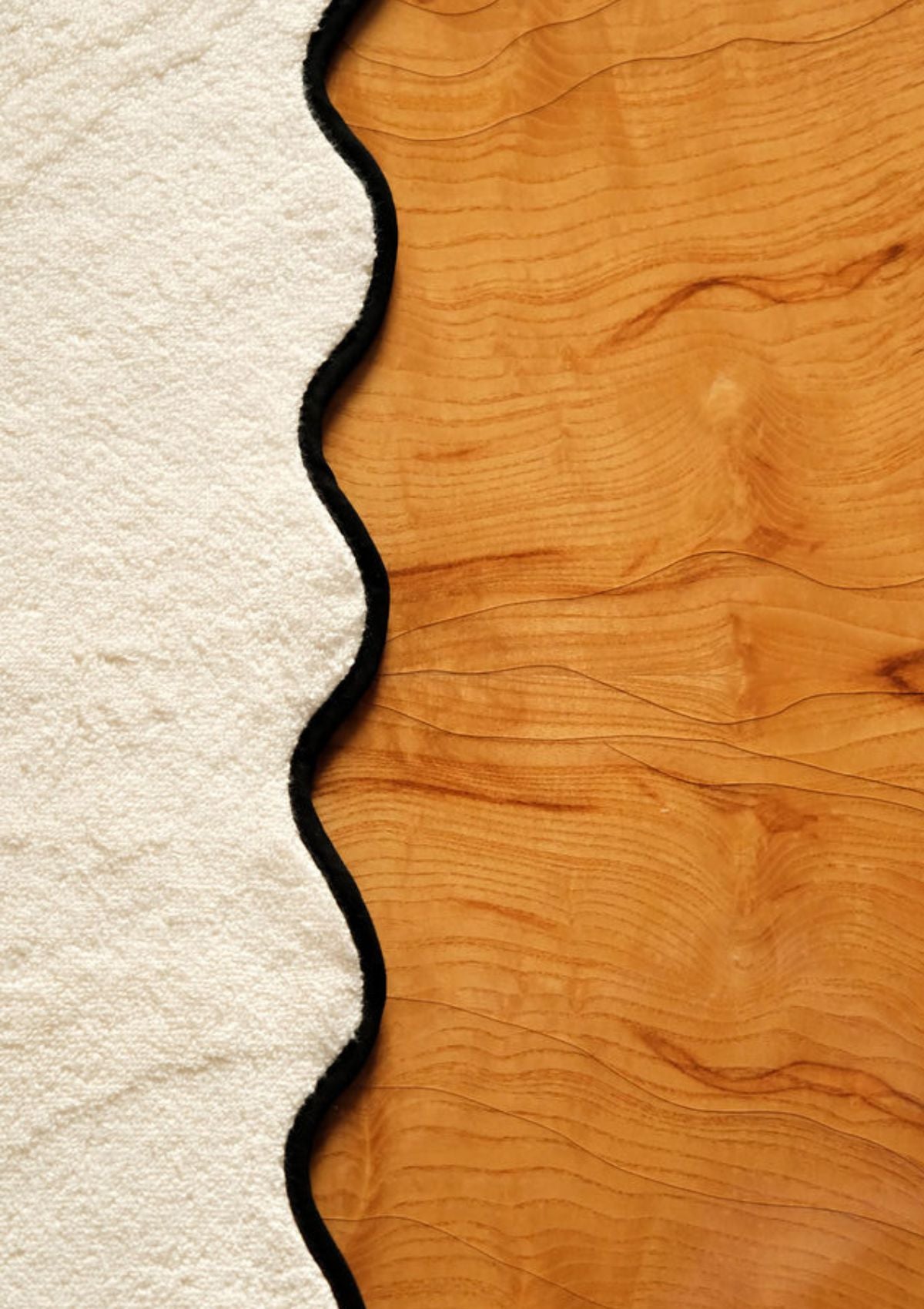 La serviette de bain ondulée en coton ivoire & noir