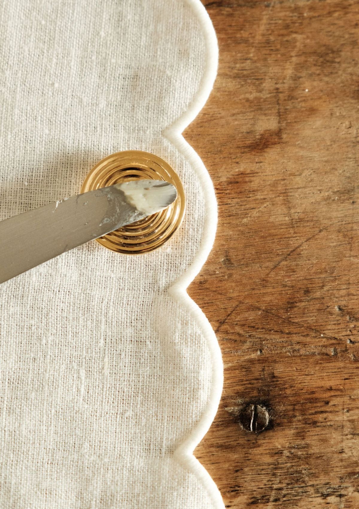PRÉCOMMANDE - Les serviettes de table festonnées en lin Blanc (lot de 2)