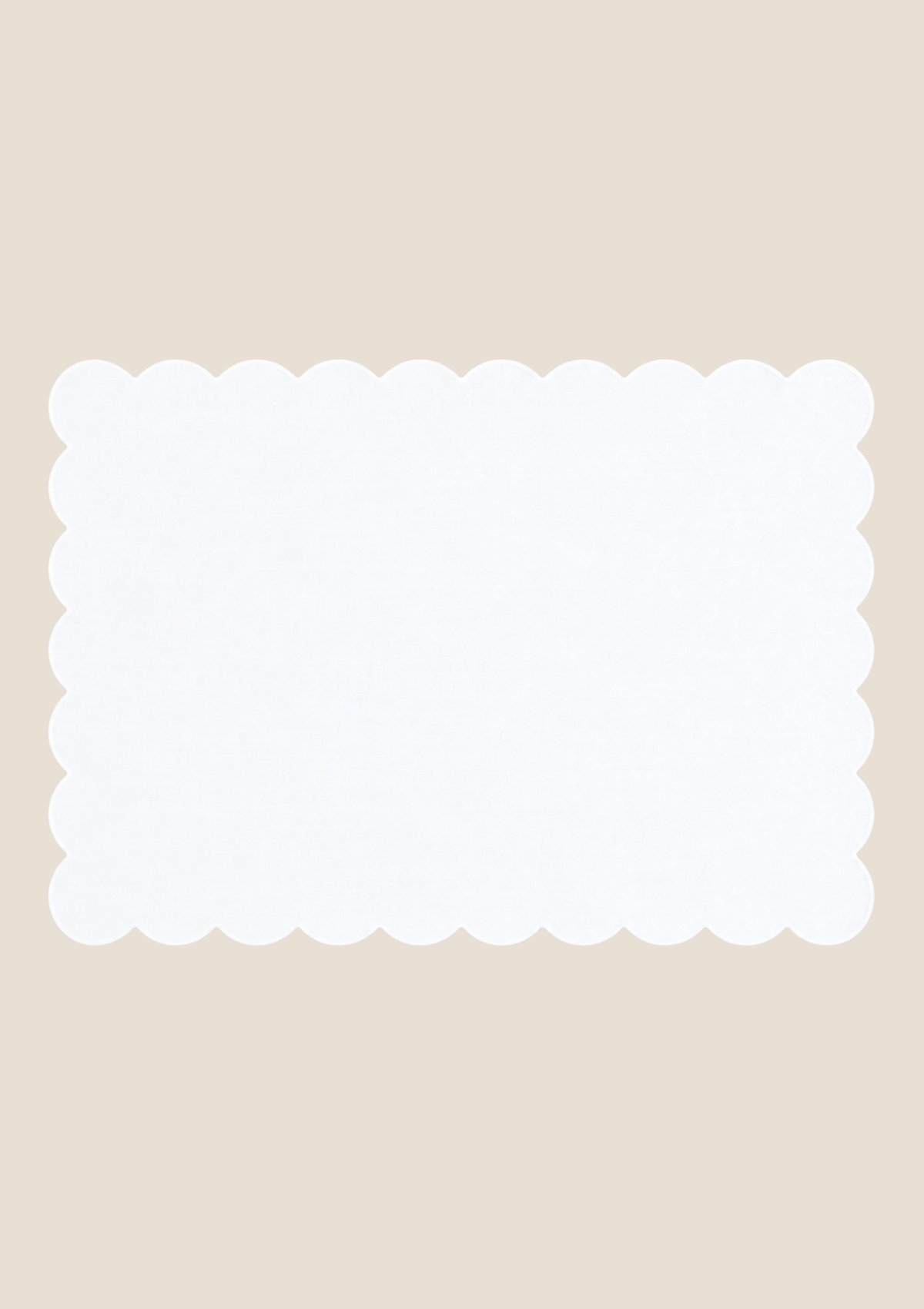 Le set de table rectangulaire Festons en lin Blanc