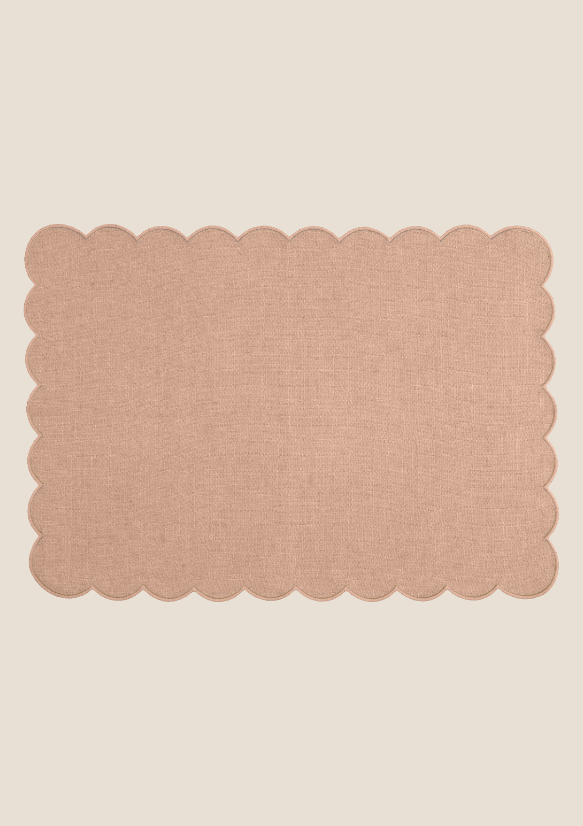 Le set de table rectangulaire Festons en lin Rose poudré