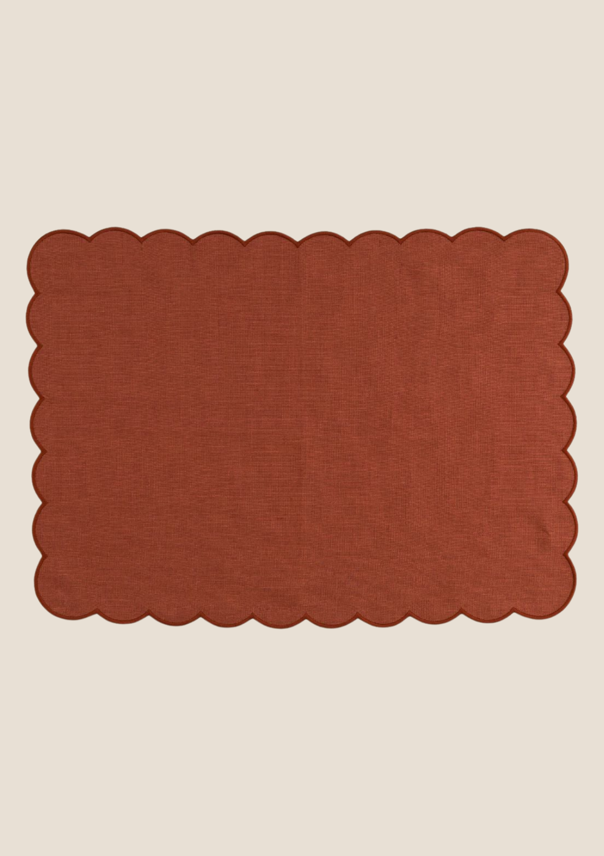Le set de table rectangulaire Festons en lin Tomette