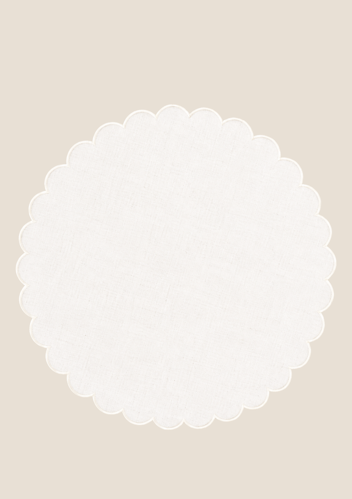 Le set de table rond Festons en lin Blanc