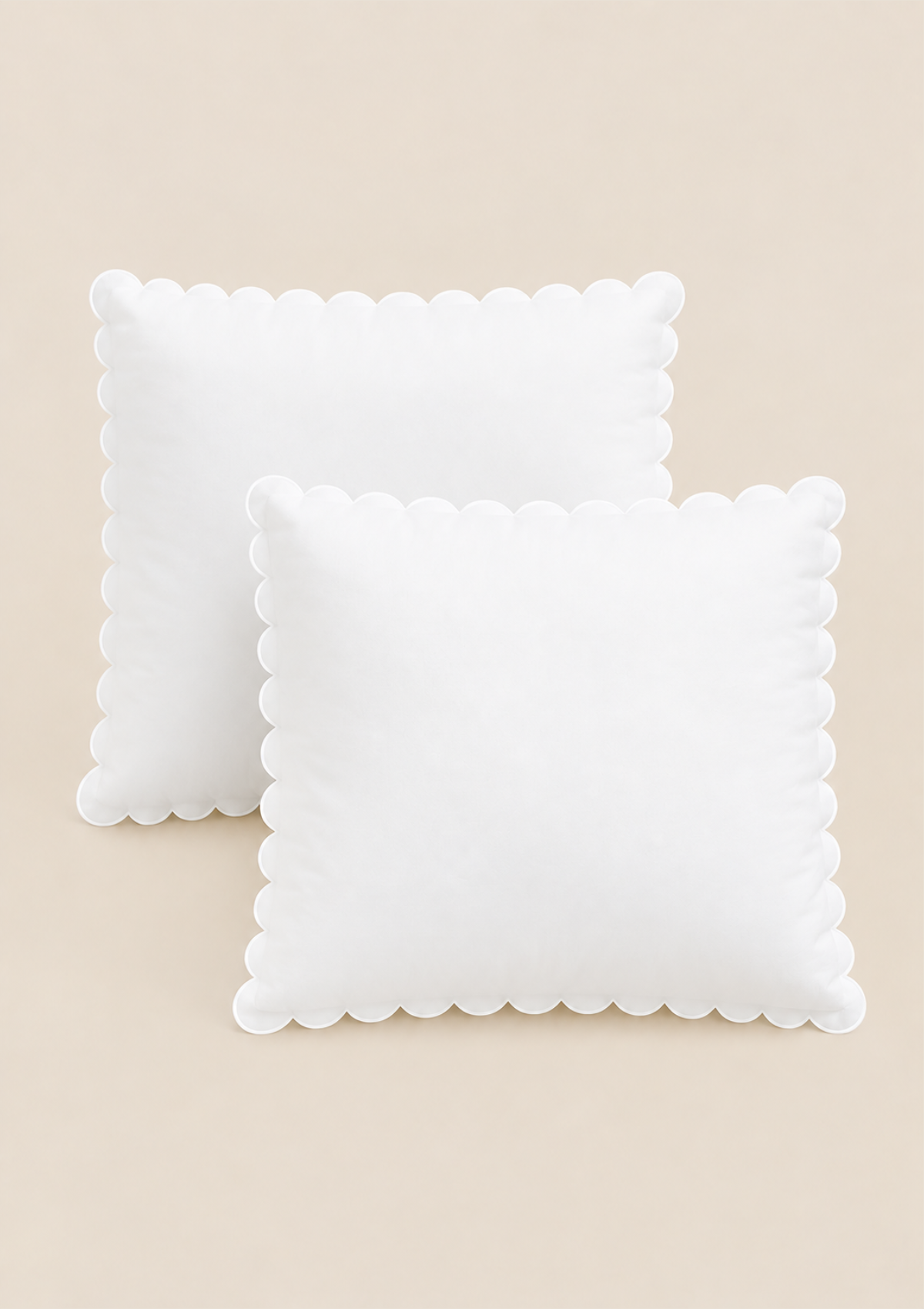 Les taies d'oreiller festonnées en percale de coton blanc (lot de 2)