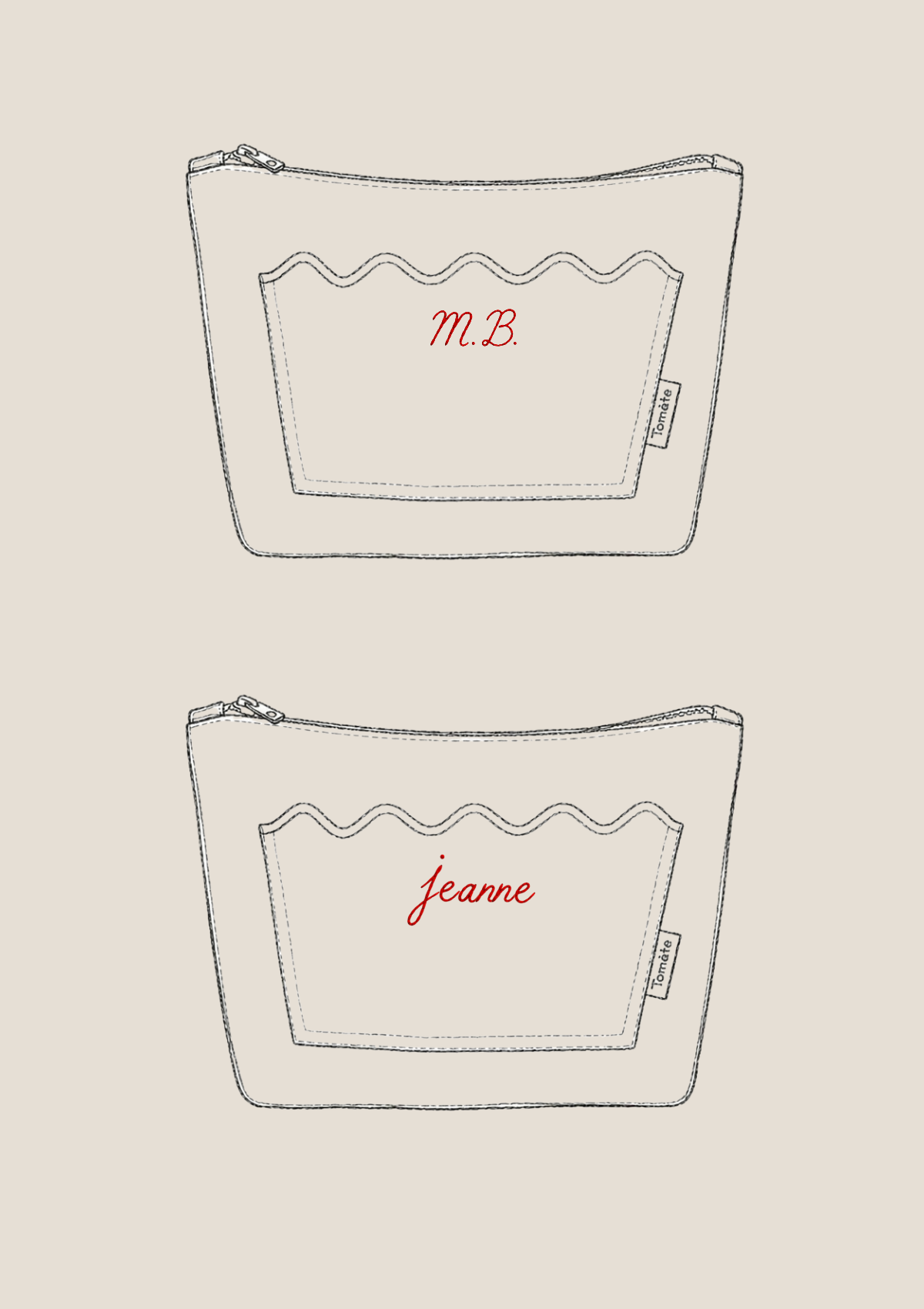 La pochette Ondes Rouge & Blanc