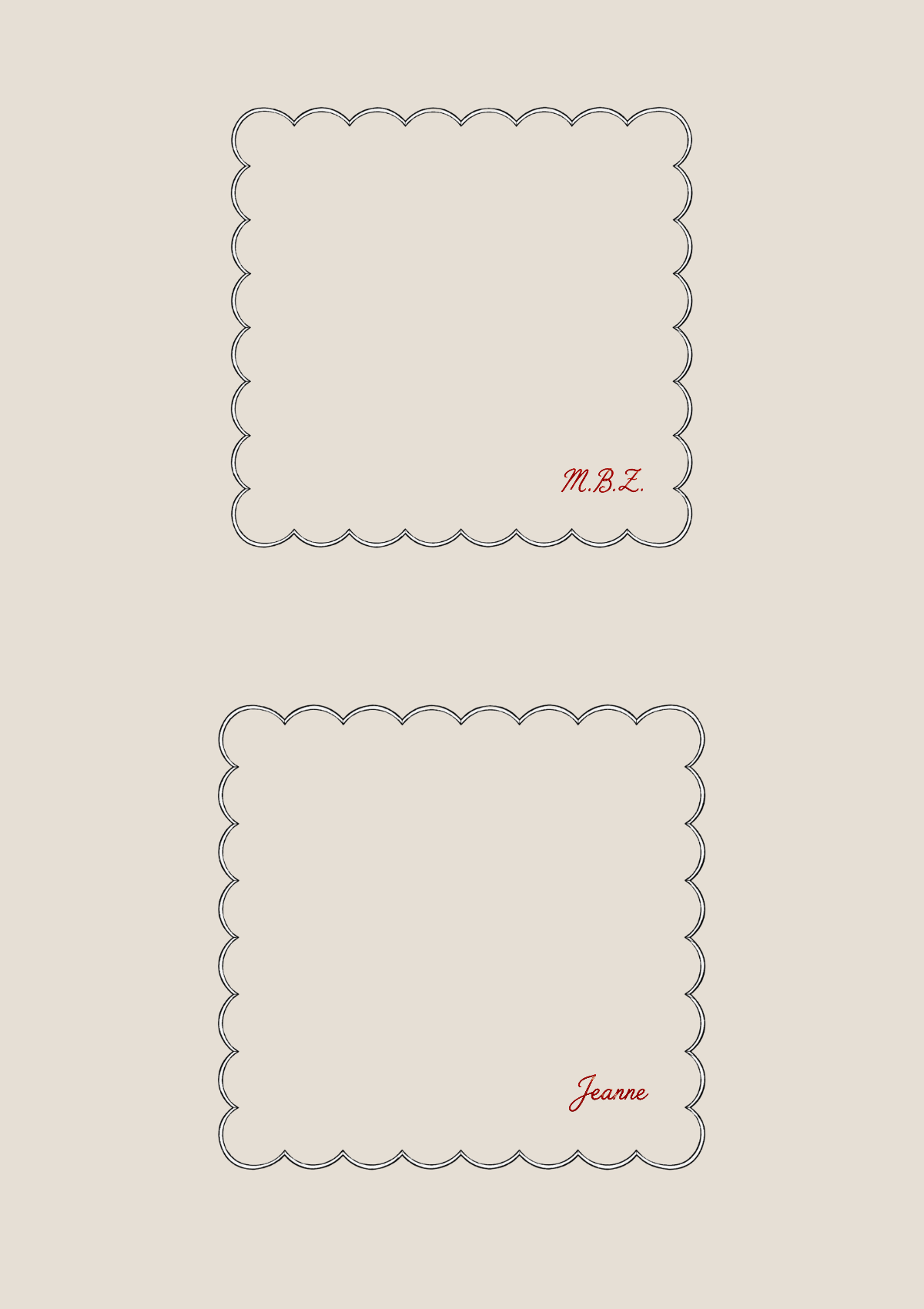 Serviettes de table festonnées
