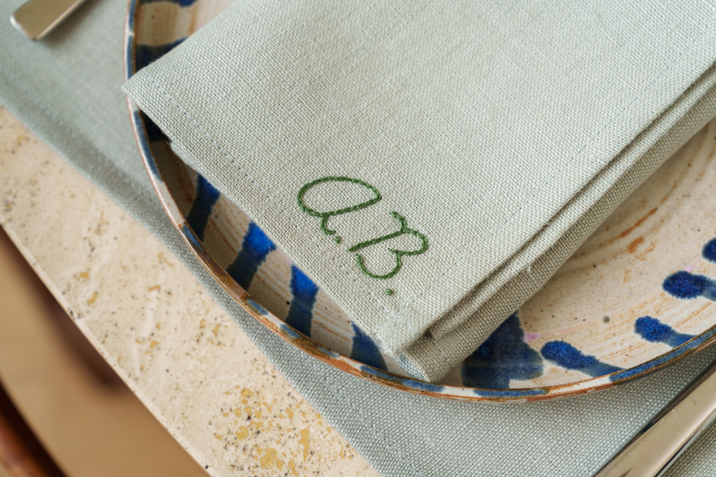 The water green linen napkin