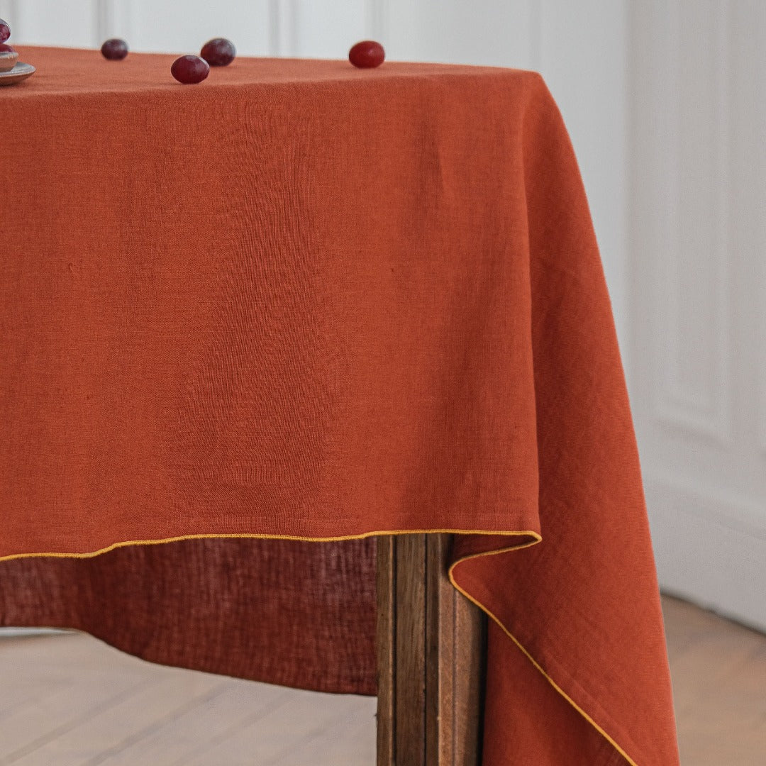 The Terracotta linen tablecloth