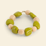 Les ronds de serviette bijoux perles Ivoire & Vert pomme