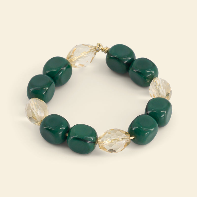Jeweled napkin rings (set of 4) Daffodil & Emerald