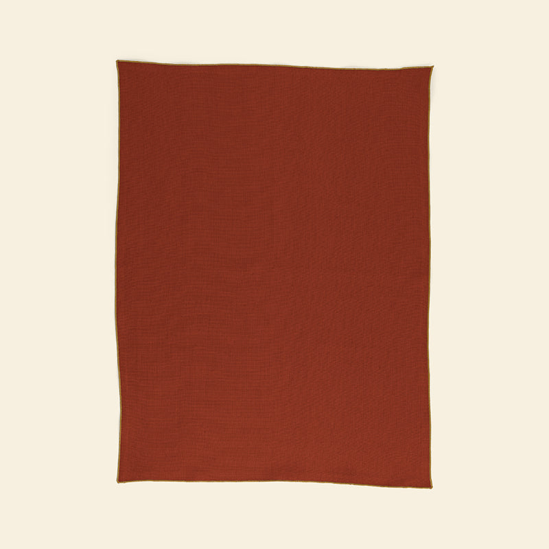 Terracotta thick linen tea towel