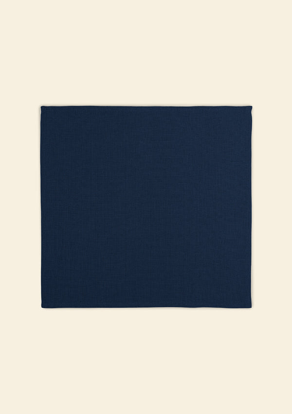 Customizable mineral blue thick linen napkin