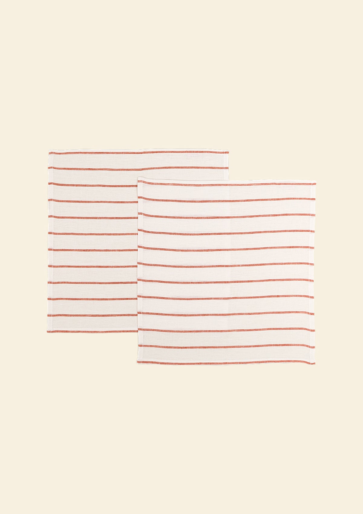 Linen napkins (set of 2) orange & white stripes
