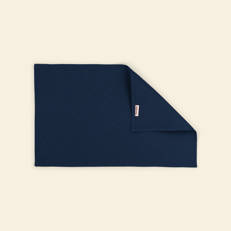 Customizable mineral blue thick linen placemat