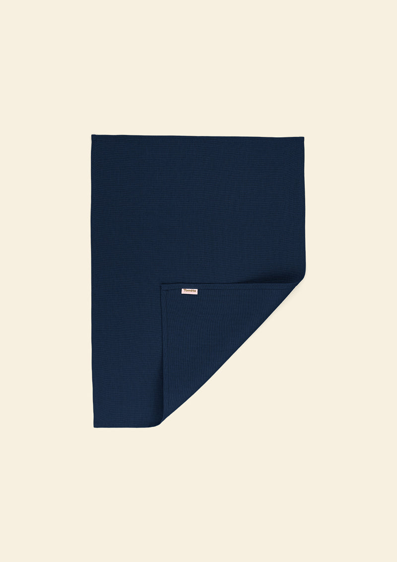 Customizable mineral blue thick linen tea towel